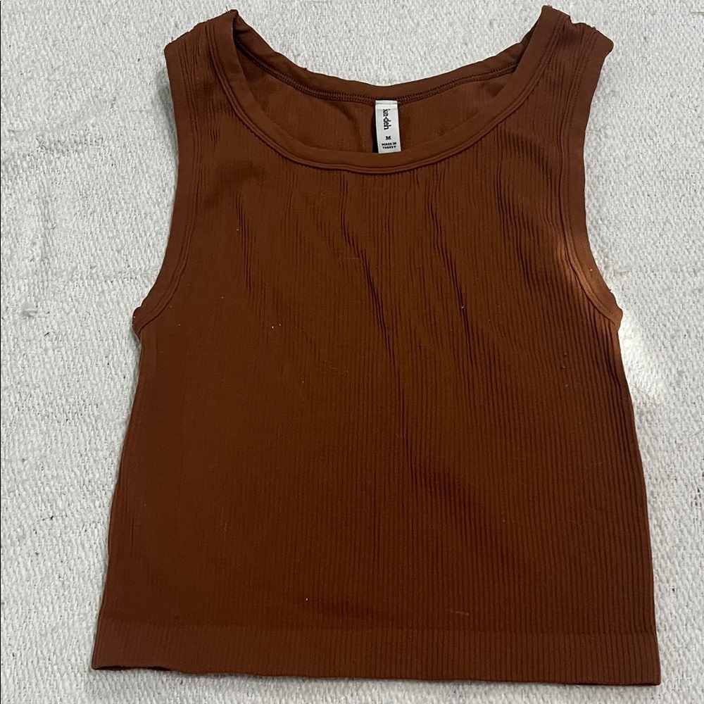 Sun-deh (Aritzia)Brown Ribbed Tank Top(001)